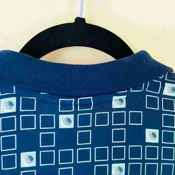 Tail Vintage Navy Cotton Sleeveless Geometric Polo Golfing Athletic Shirt Size L - Picture 7 of 9